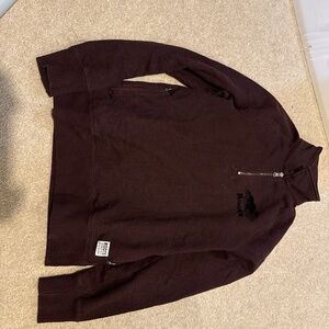 Roots quarter zip maroon sweater, sweatshirt, men